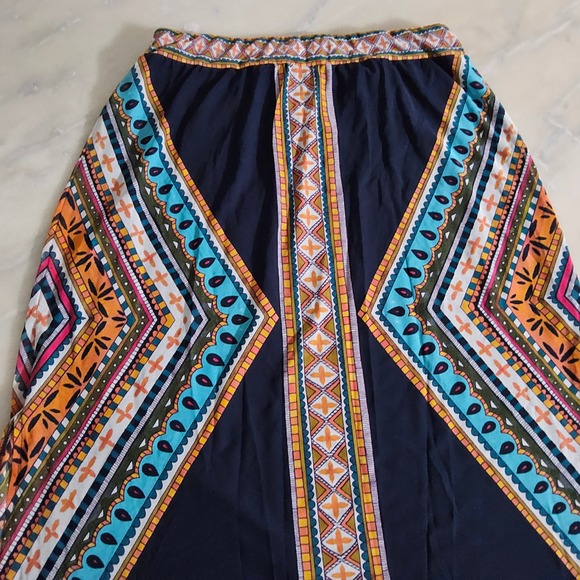 Chico's Maxi Skirt Colorful Geometric Print Boho Bohemian Size 1 Small - Picture 5 of 10